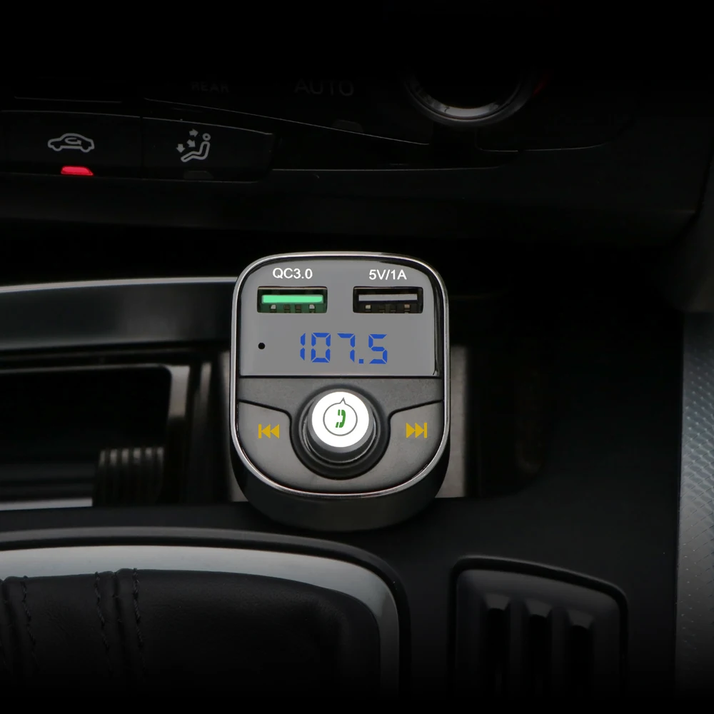 Автомобильное зарядное устройство ONEVER с Bluetooth FM трансмиттером Quick Charger 3 0 двумя USB