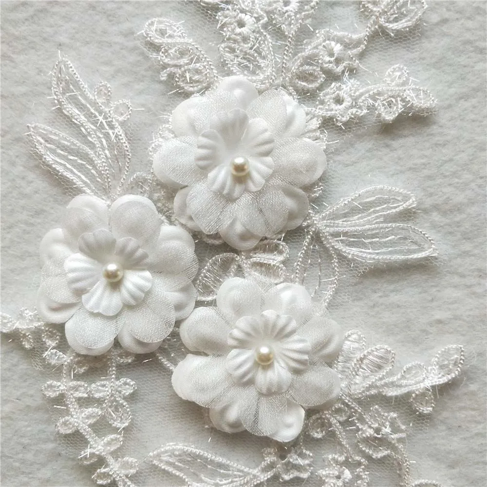 2018 год Новое Белое ремесло шитье отделка платье аппликационный мотив вышивка
