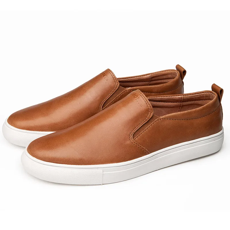 Egmont EG-86 Brown Spring Summer Boat Shoes Mens Casual Loafers Genuine Leather Handmade Comfortable Breathable | Обувь