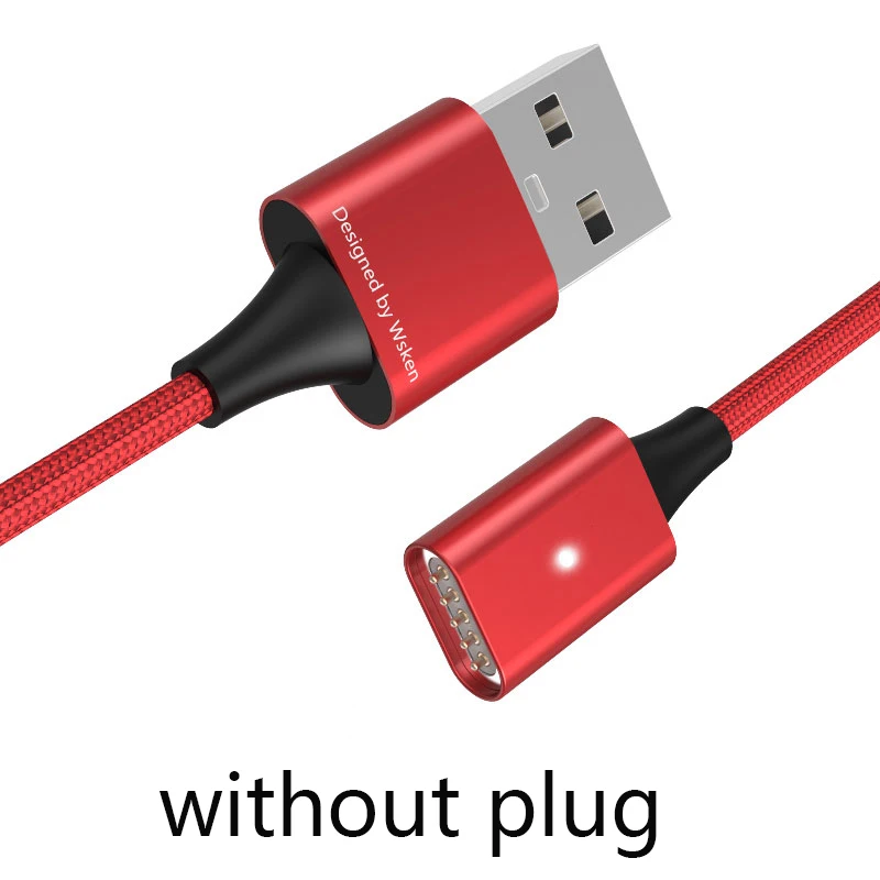 Cable Only Red WSKEN Lite1 микро USB кабель Быстрая зарядка Магнитный кабель USB Магнитная Зарядка для iPhone зарядный кабель 1 м - Цвет: Cable Only Red