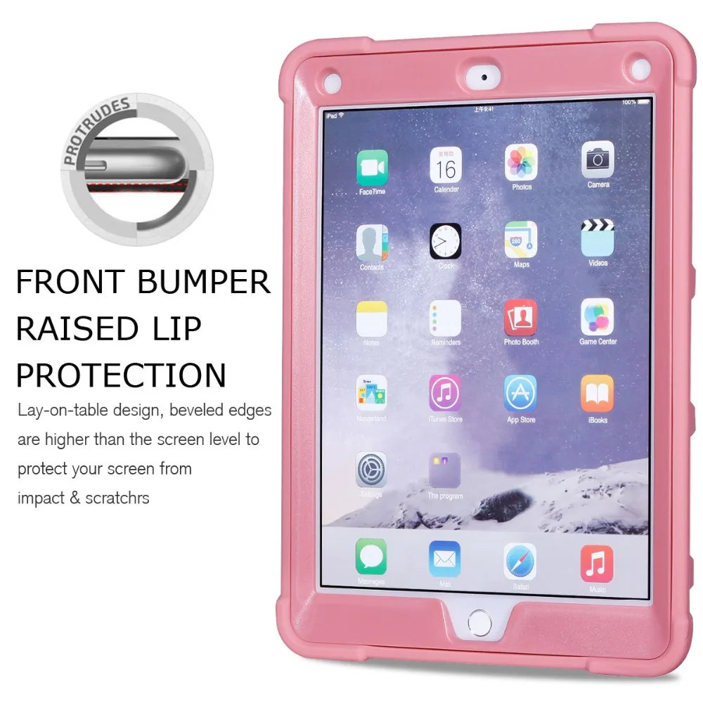 Чехол для iPad 9 7 2018 противоударный Прочный резиновый чехол-подставка 5th 6th Gen A1893 A1954