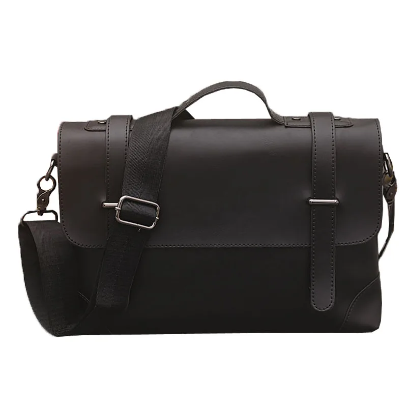 2018 new Korean version of the retro men's briefcase square cross-shaped solid color pu business handbag | Багаж и сумки