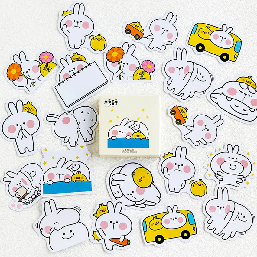 45 шт./упак. милые Kawaii Кролик Мини мультфильм бумажные наклейки s планировщик для
