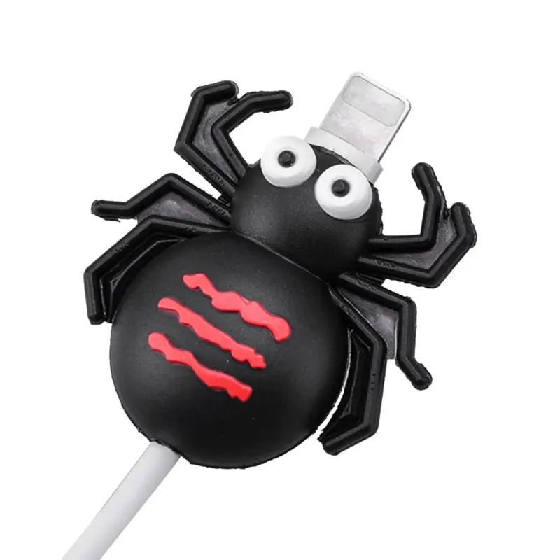 Милый usb-кабель для зарядного устройства в форме насекомых, защитный чехол, мягкий силиконовый шнур для передачи данных, защита для iPhone, разъем для смартфона