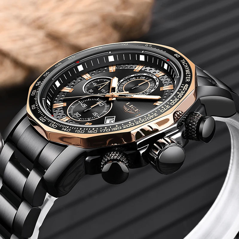 

2020 LIGE Fashion Mens Watches Luxury Brand Business Quartz Watch Men Sports Waterproof Big Dial Male Watch Relogio Masculin+Box