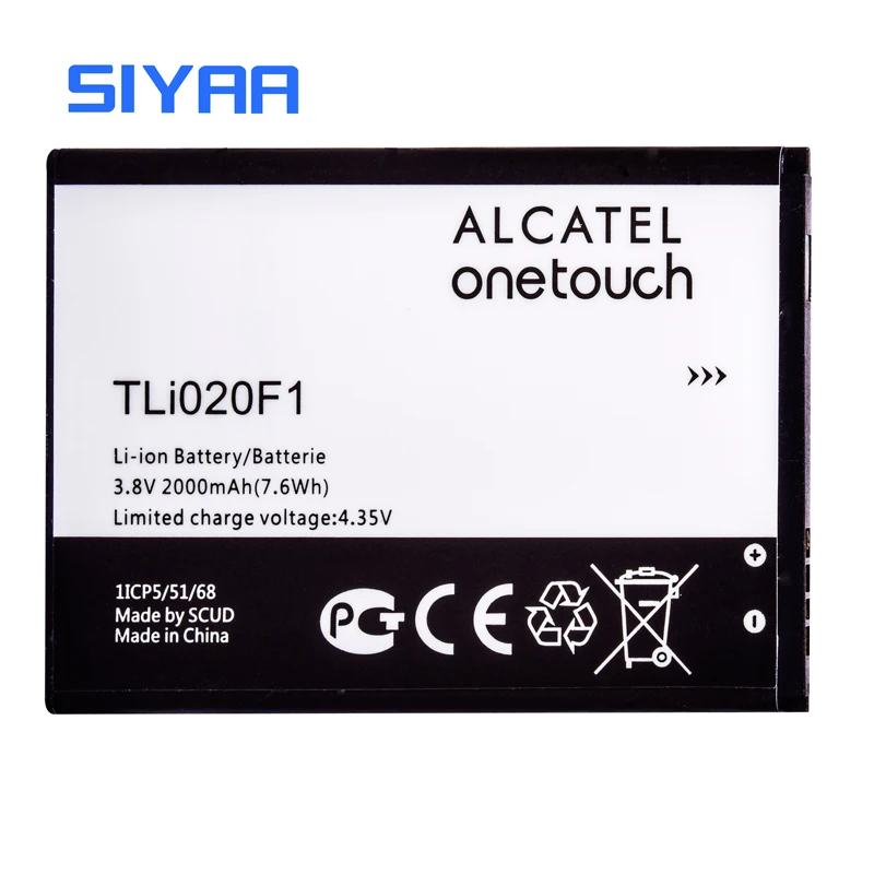 Оригинальный аккумулятор SIYAA TLI020F1 для TCL J726T J720T Alcatel One Touch Pop 2 5042D C7 7040 литий ионный