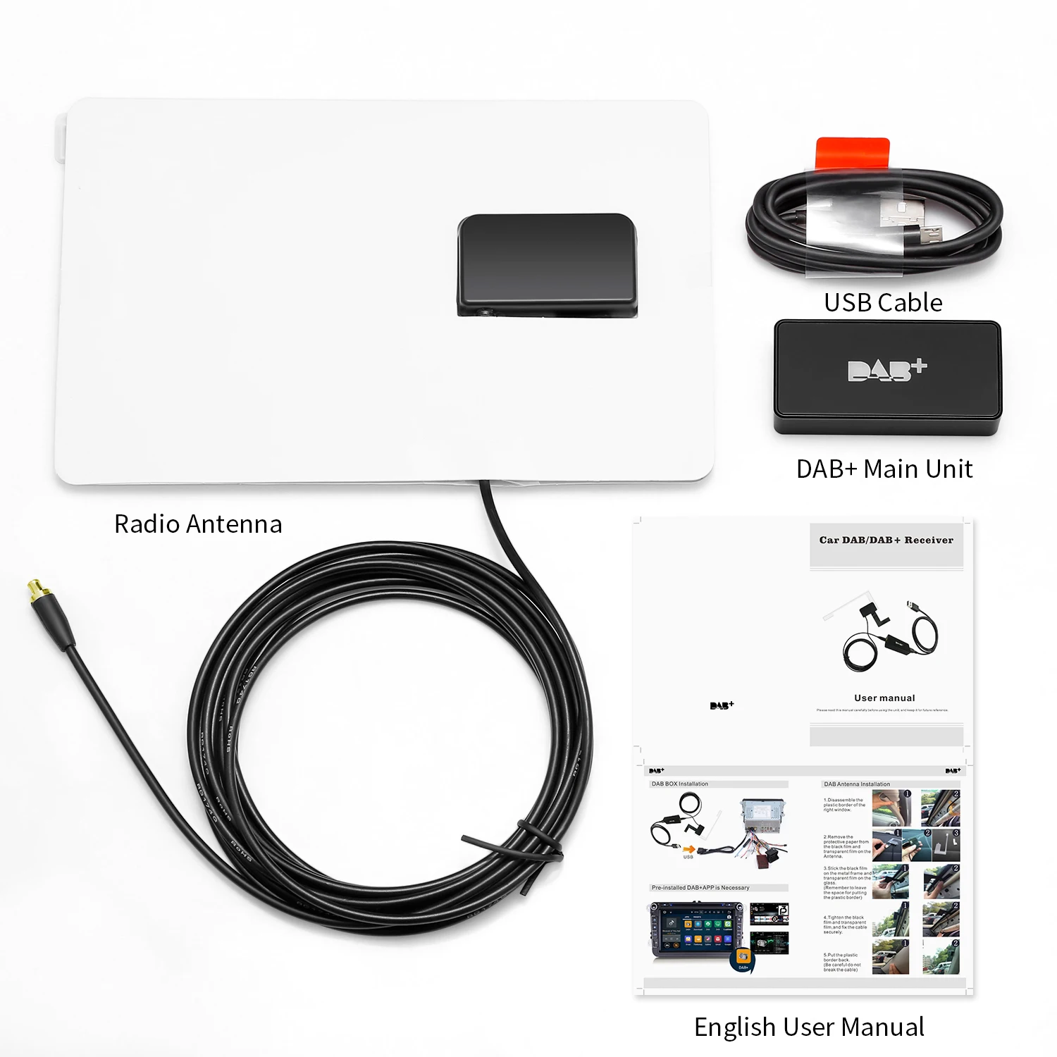 Универсальный DAB+ приемник антенна с USB адаптер приемник для Android 4,4 5,1 6 7,1 Автомобильный плеер применимый для Европы