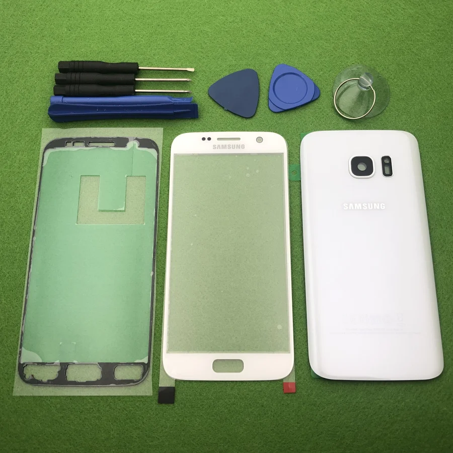 Передний экран стекло объектив для samsung Galaxy S7 G930 SM-G930F S7 Edge G935F Задняя крышка батареи дверь задний корпус+ Инструменты