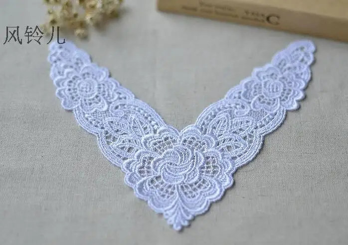 2 шт./лот 18*8 см ширина белая Венецианская кружевная ткань с маленьким цветочным