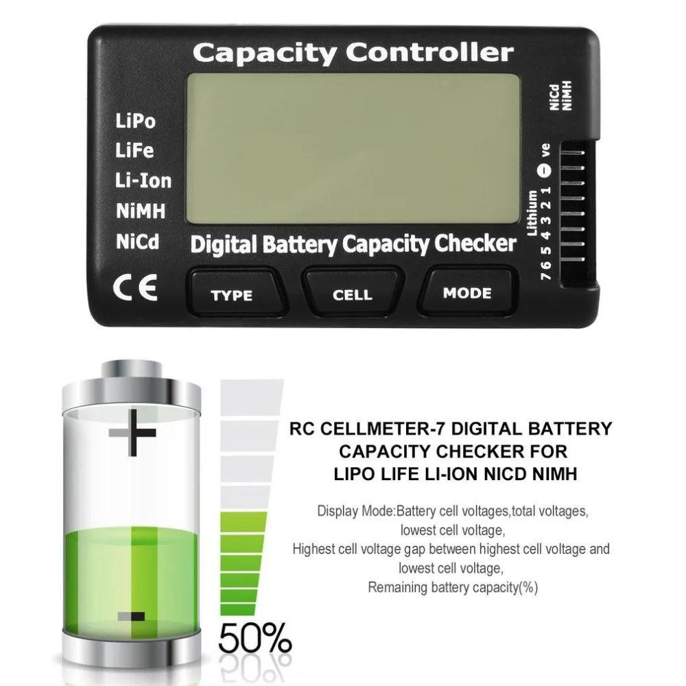 1 шт. цифровой тестер емкости батареи Cellmeter-7 для LiPo LiFe Li-Ion NiMH Nicd абсолютно