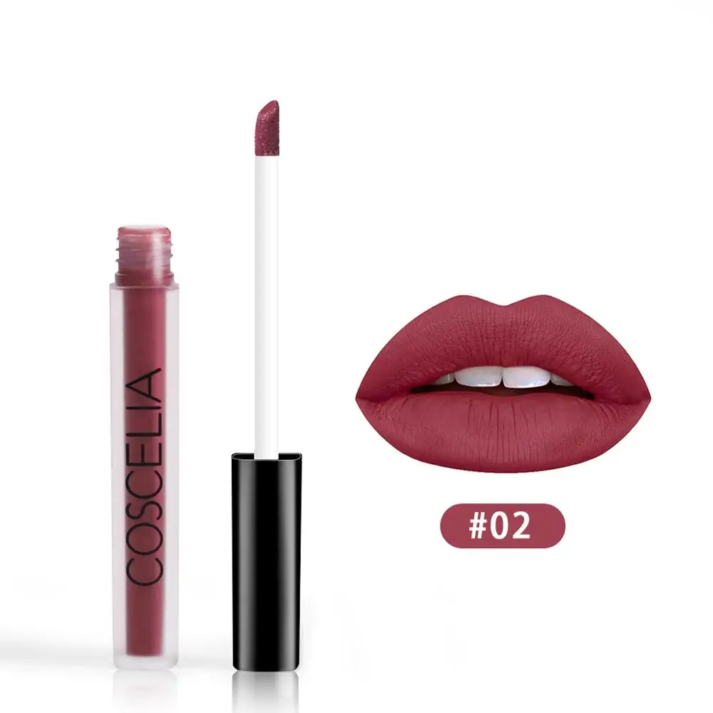 Cherry red COSECELIA, 15 цветов, матовый блеск для губ, сексуальный Жидкий блеск для губ, матовый стойкий водостойкий стойкий блеск для губ, косметический макияж - Цвет: Cherry red