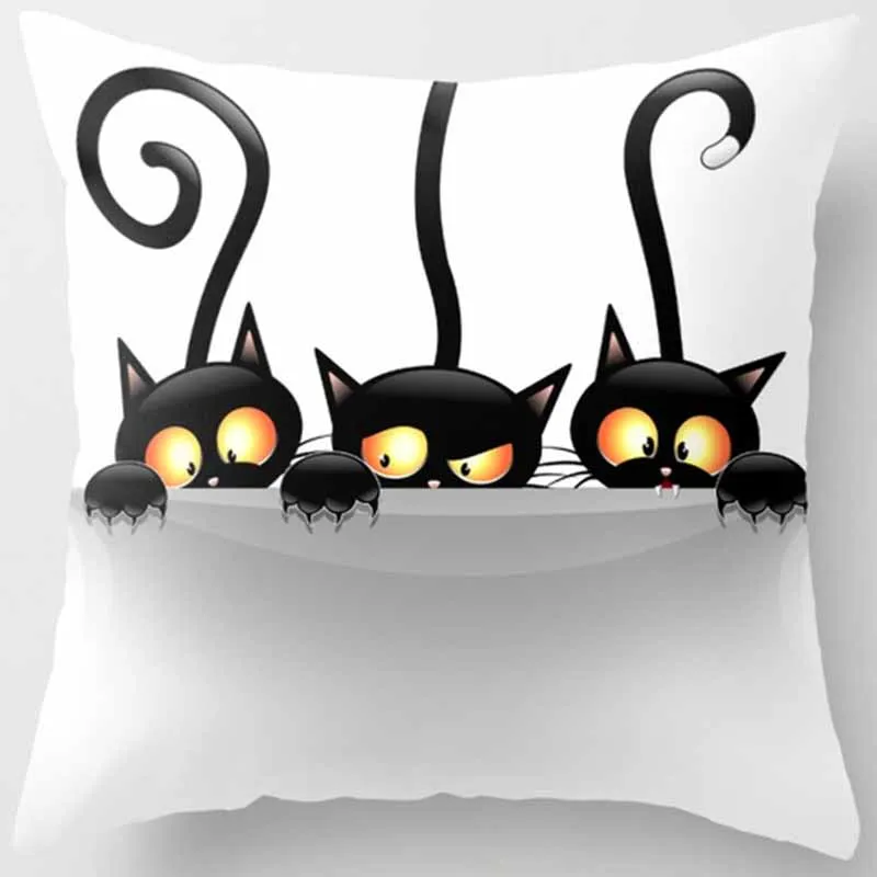 Костюм на Хэллоуин с изображением забавных милых кошек Подушка Чехол двух сторон