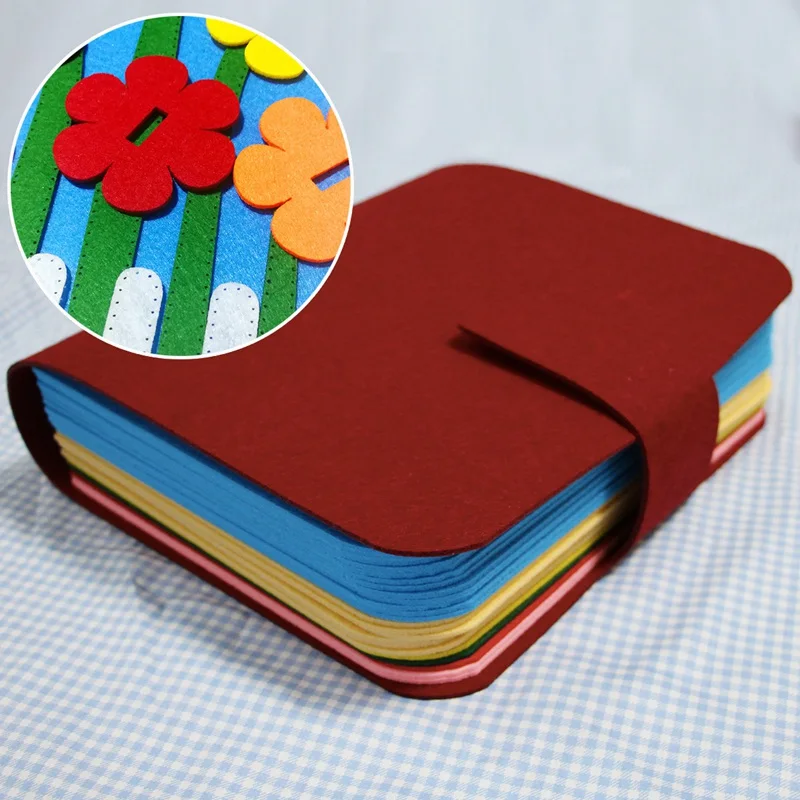 Girl With Pinhole DIY войлок ручной работы моя первая книга Монтессори детская ранняя учебная книга мама шитье Тихая книга детская игрушка Войлок картина книга ремесло набор - Цвет: Girl With Pinhole
