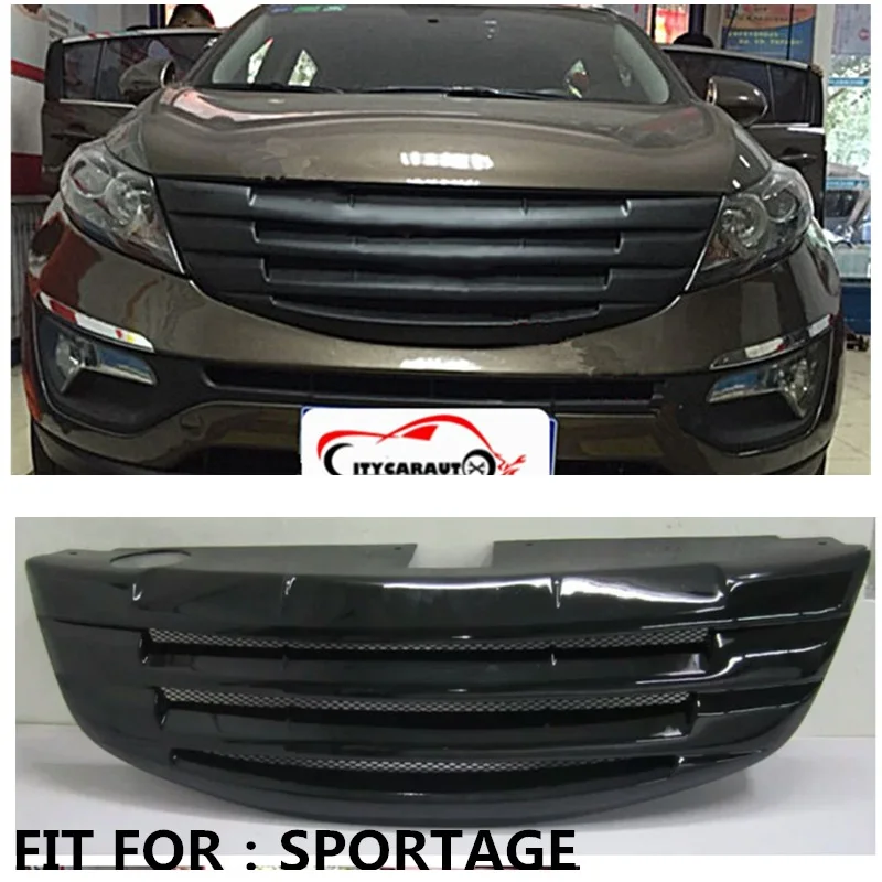 CITYCARAUTO высокое качество Блестящий Матовый Черный передний гоночный гриль решетка автомобиля Стайлинг передняя крышка грили подходит для SPORTAGE 2011-15
