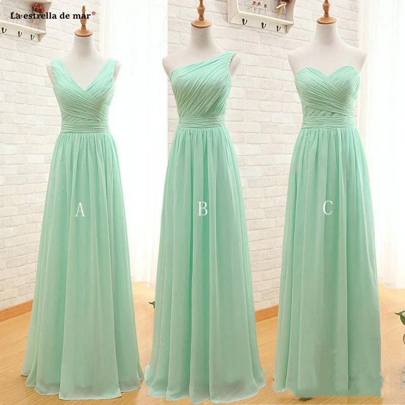 Vestido madrinha Новое шифоновое платье на одно плечо трапециевидной формы розового