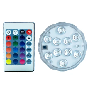 10 светодиодов RGB подводный погружной светодиодный светильник, водонепроницаемый на батарейках, светильник для пруда, бассейна, для вазы, цветов, аквариума - Испускаемый цвет: 1 Lamp 1 controller
