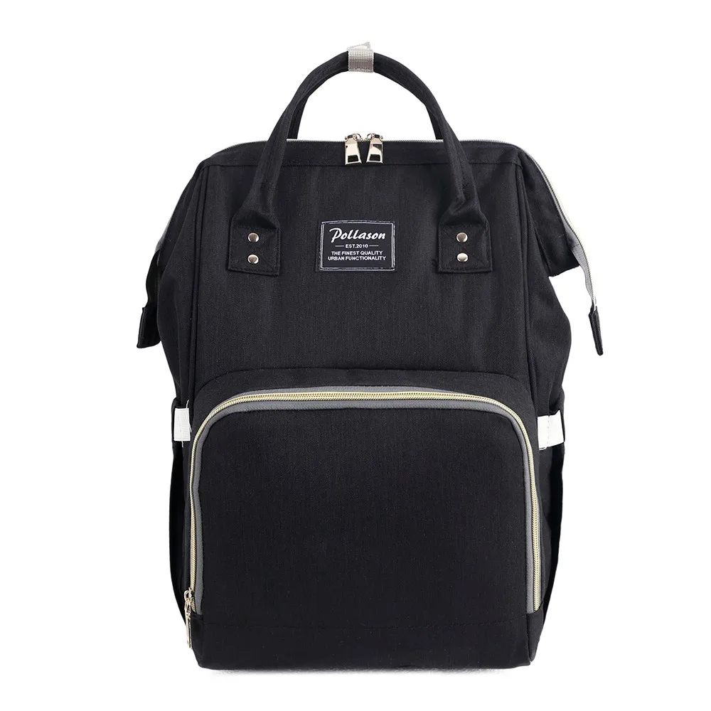 Black with hooks Pollason, рюкзак для подгузников, сумка для мам, большая вместительность, сумка для мам и детей, многофункциональная, водонепроницаемая, для путешествий, сумки для подгузников, для ухода за ребенком - Цвет: Black with hooks