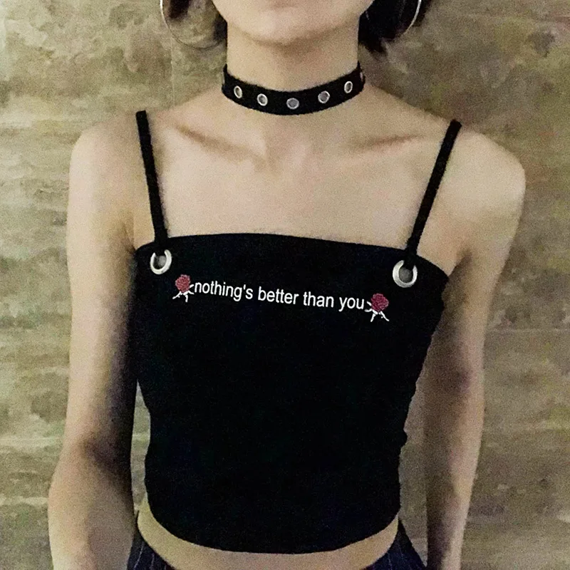 

Женский укороченный топ на бретельках из хлопка, короткий топ с буквенным принтом, черный укороченный летний топ, 2019