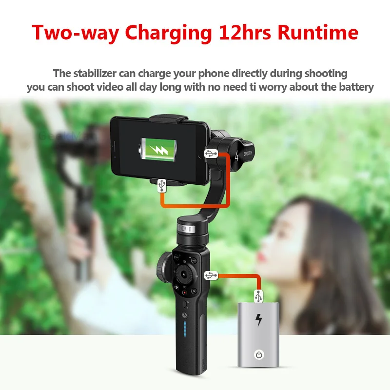 ZHIYUN Smooth 4 Q2 смартфон ручной 3 оси Gimbal стабилизатор Экшн камера Steadicam для телефона Gopro SJCAM pk DJI OSMO Карманный