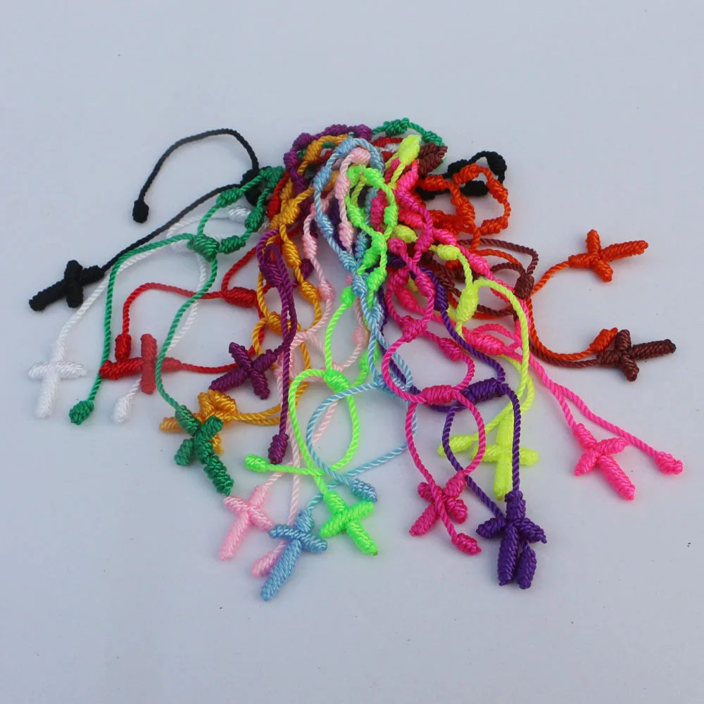 6 шт./лот 15 цветов ручной работы Счастливые цвета вязаный Крест из Розария