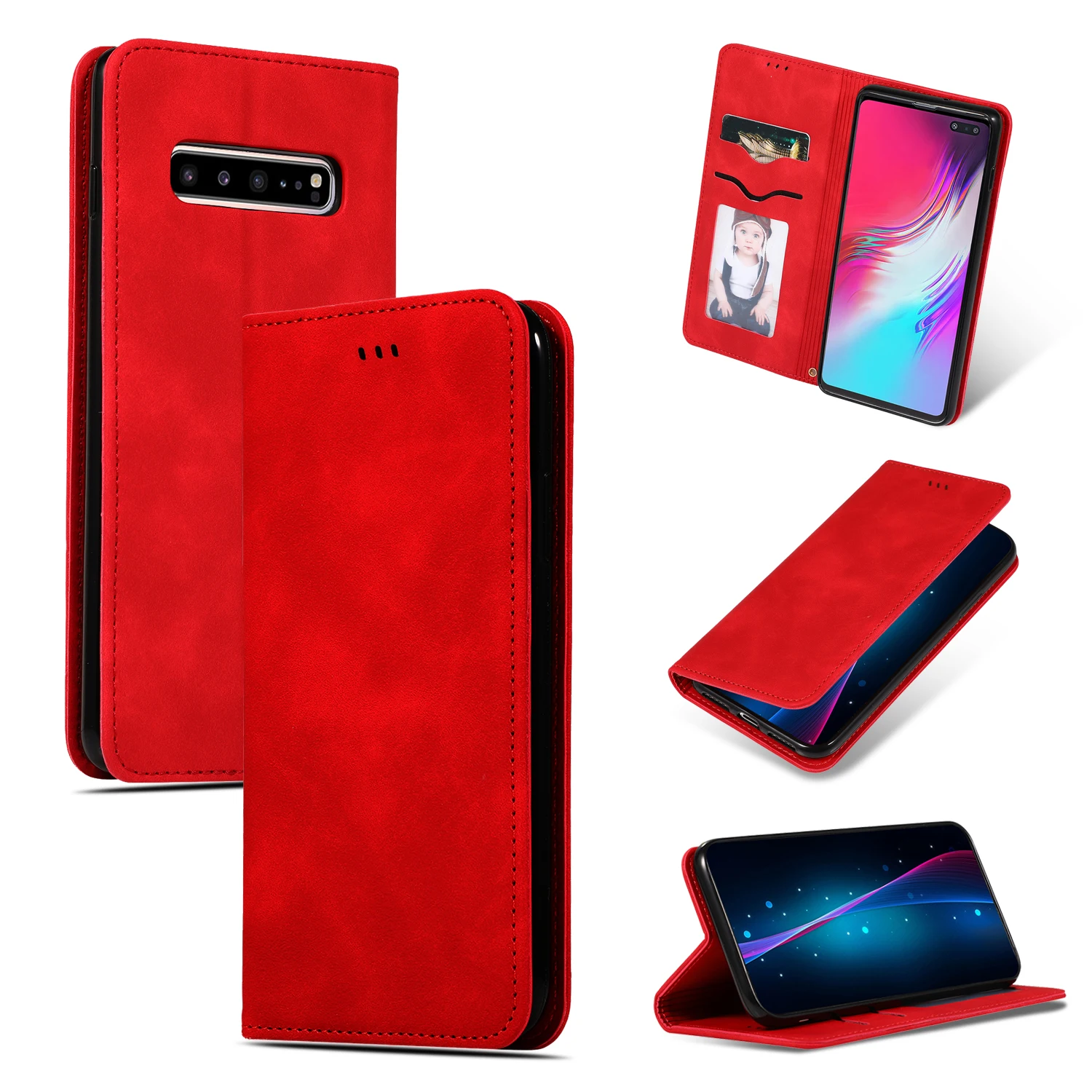Роскошный защитный чехол-книжка из искусственной кожи чехол для samsung S10 S9 S8 Plus Note 10 9 8 S10e A20e A30 A40 A50 A70 M10 M20 A10 A7 A8 A9 J4 J6 плюс