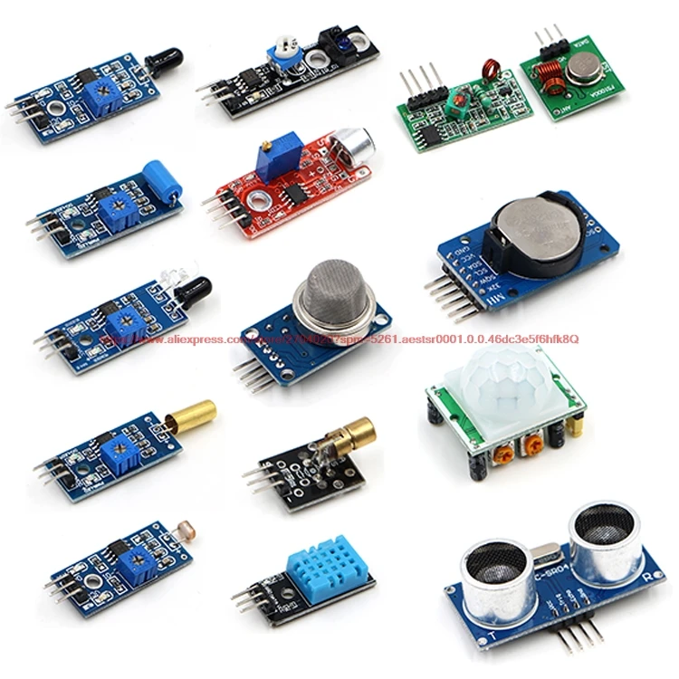 

Raspberry PI3, ultrasonic, photosensitive resistance sound, 16 sensor kits