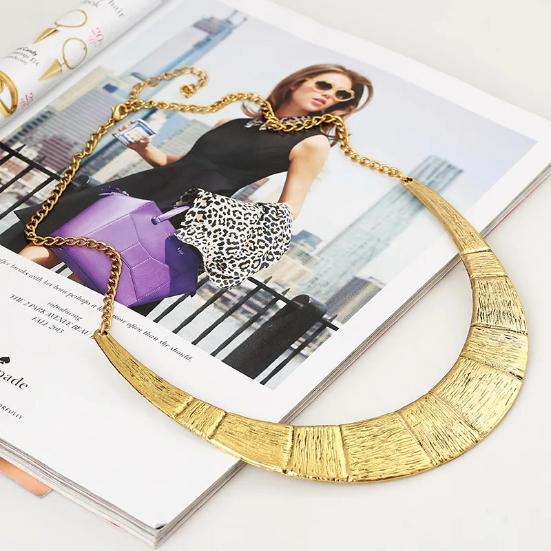 LZHLQ металлическое ожерелье Макси Массивное колье женское винтажное ювелирное