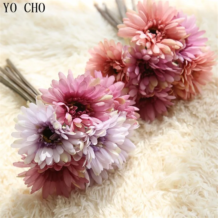 YO CHO Real Touch искусственная Хризантема фу Ланг цветы для свадьбы дня рождения