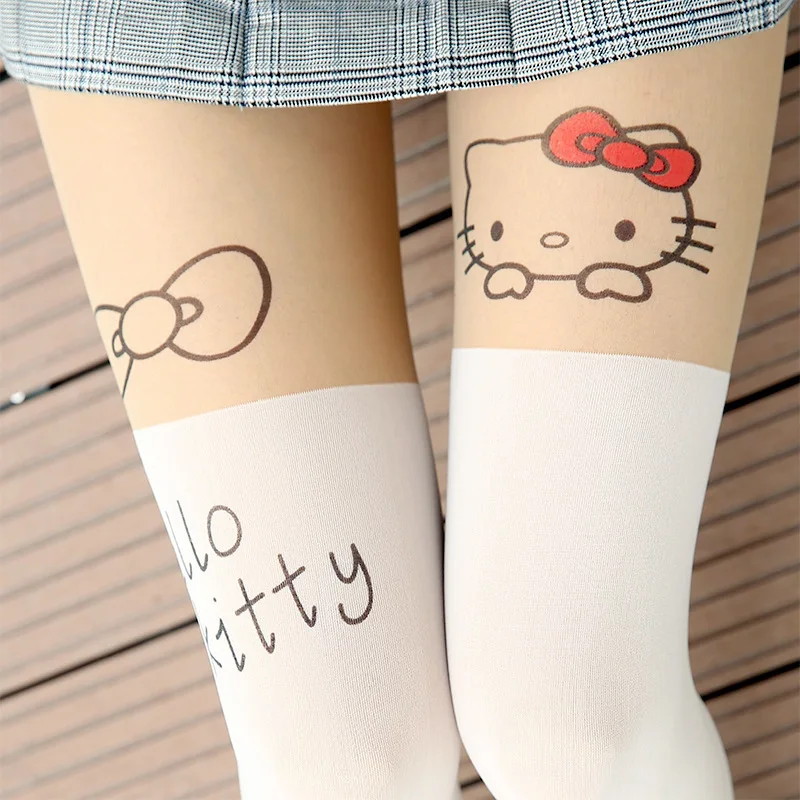 24 Kinds Of Hot Arrived Styles 90cm Women Pantyhose Cute Sexy Cat Pattern Printed Tattoo Cartoon Style Girl's Sheer Stockings