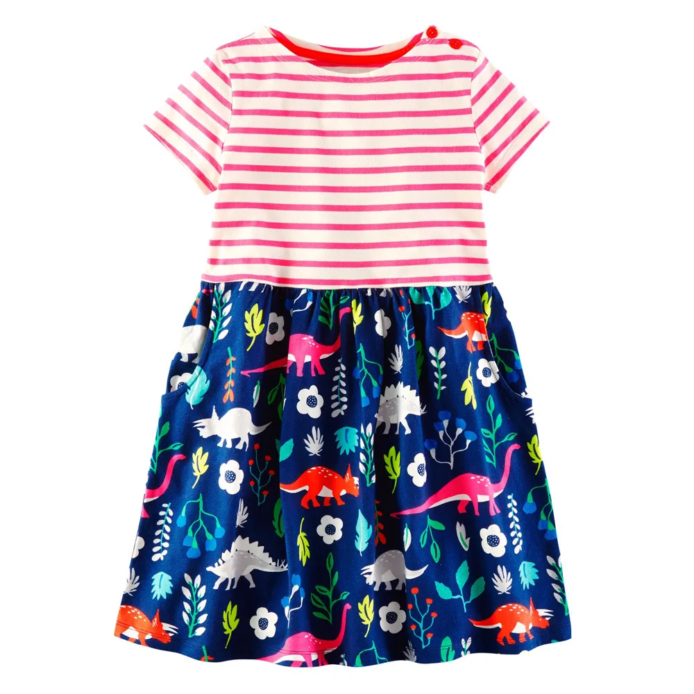 Jumping Meters Baby Girls Clothes Princess Dress 2018 Brand Summer Children Vestidos Tunic Animal Kids Party Dresses | Детская одежда и