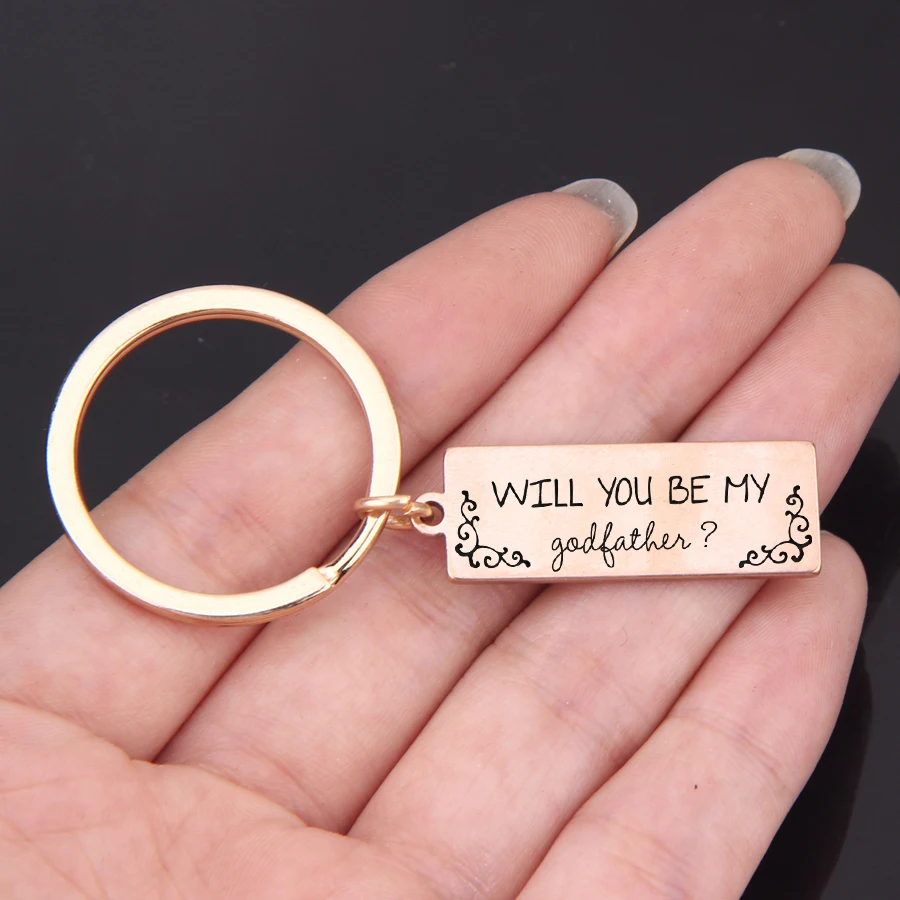 Модный брелок с гравировкой вы будете моим крестным папой крестной высокое