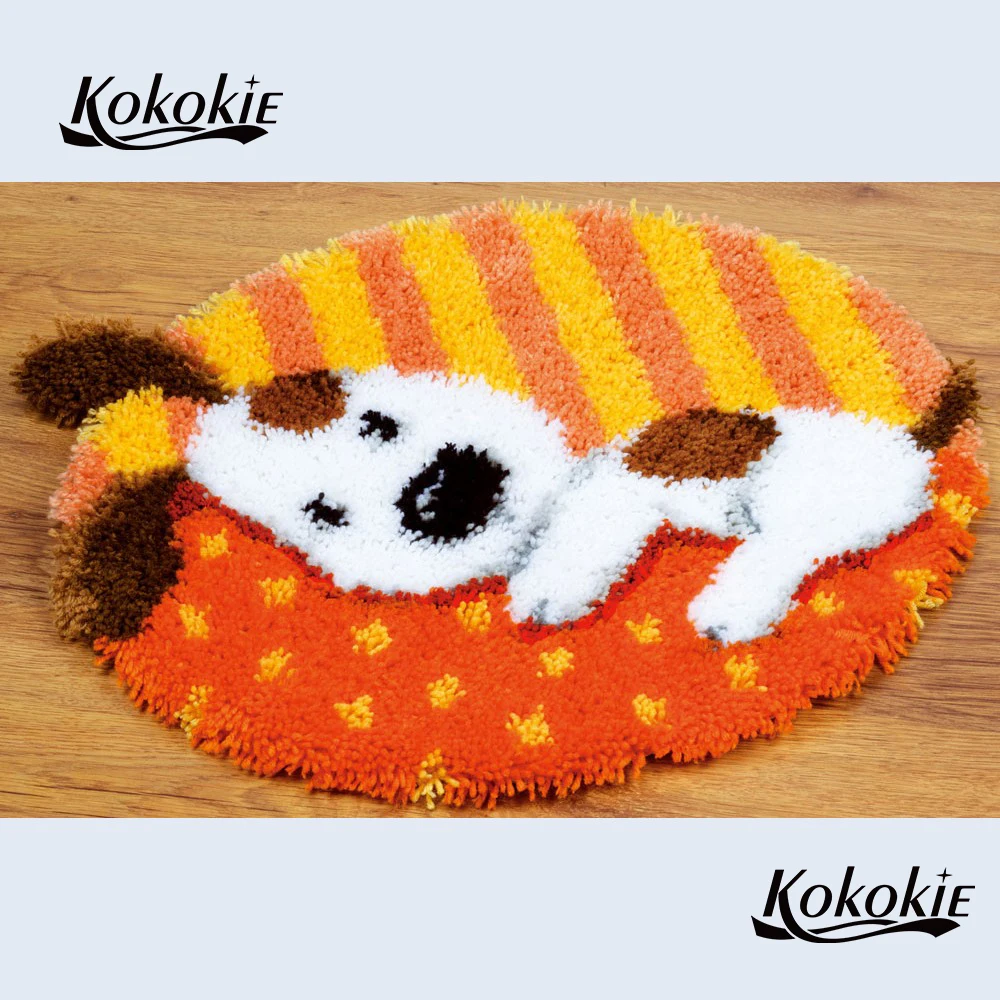 

Embroidery Handmade cartoon diy tapijt latch hook rug dog printing vloerklee handwerken knooppakket crochet needle for carpet