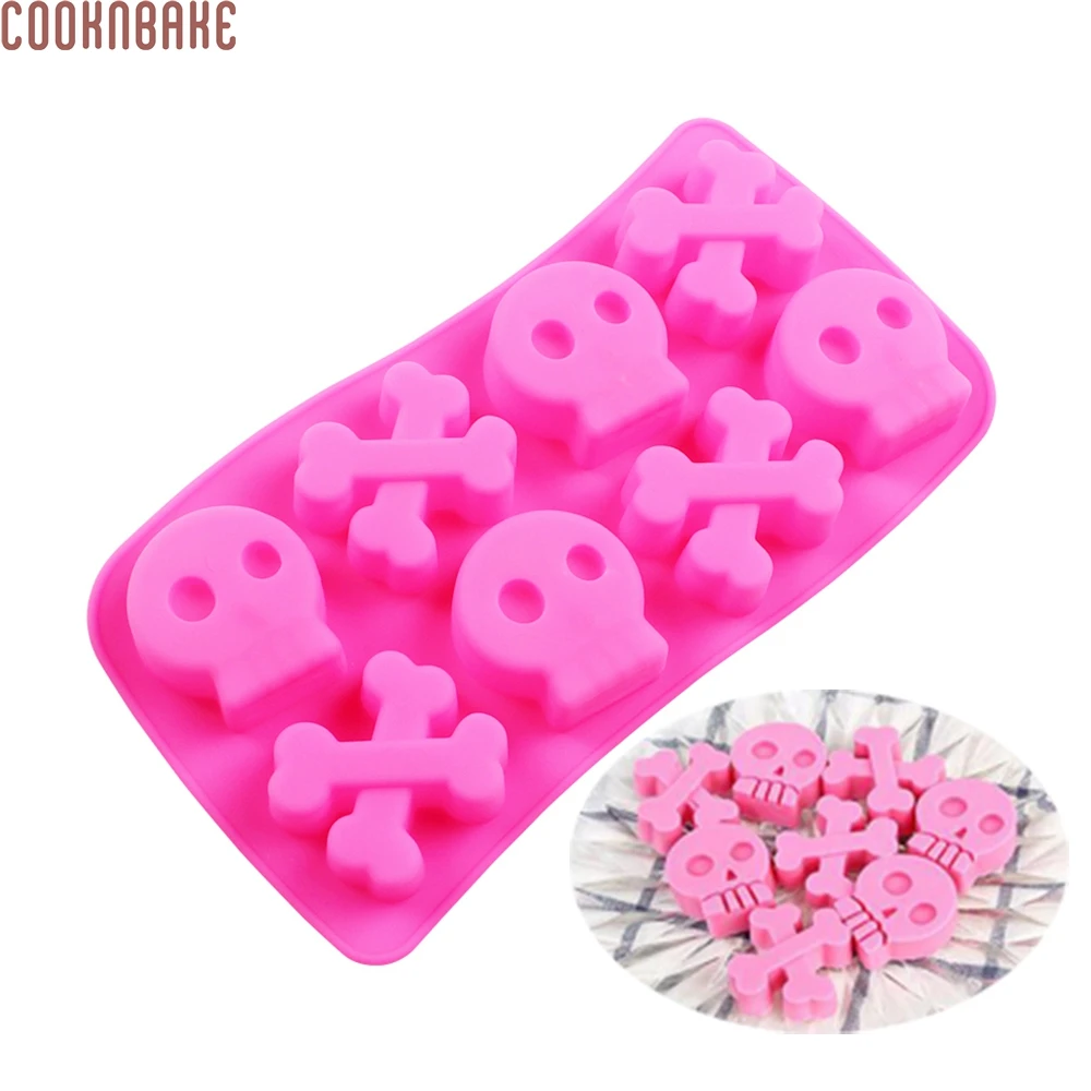 COOKNBAKE череп силиконовые шоколадные конфеты плесень бисквитные украшения торта