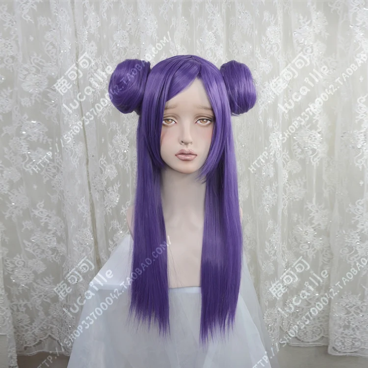 Парик для косплея Ranma 1/2 термостойкий синтетический длинный фиолетовый со