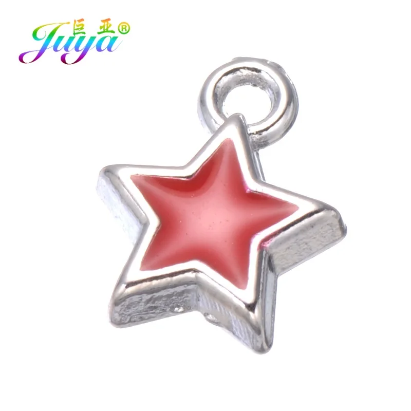 50 Pieces As Photo Juya DIY Small Enamel Charms Wholesale HandiCraft Evil Eye Love Heart Star Resin Charms For Women Kids Fashion Bijoux Making - Окраска металла: 50 Pieces As Photo