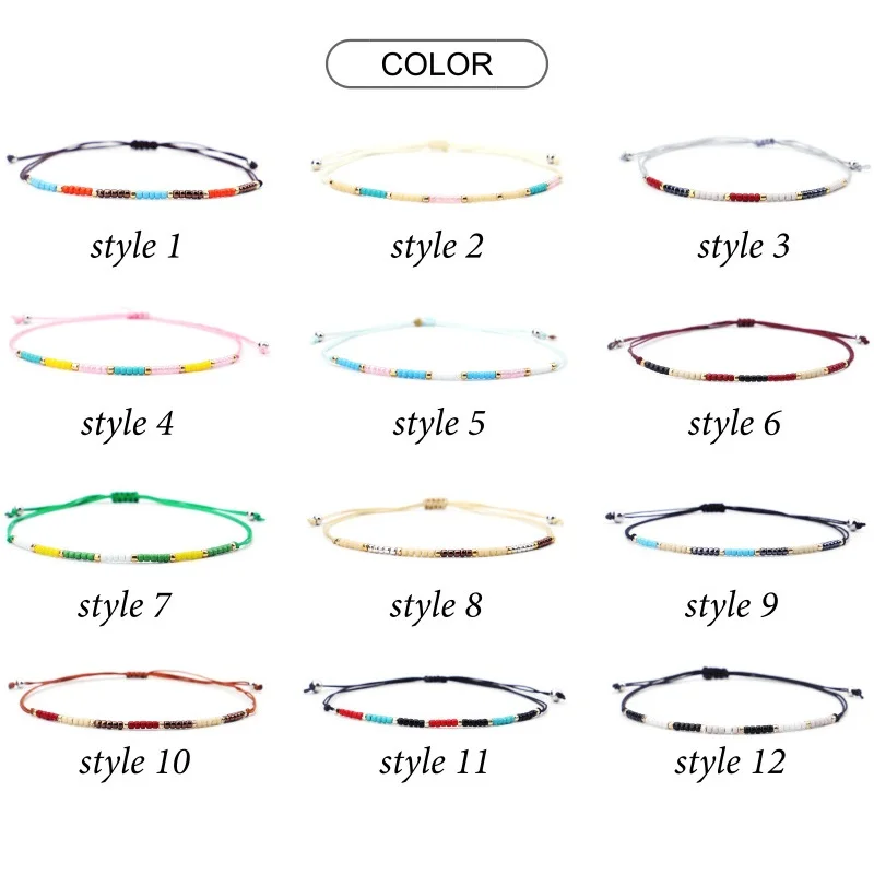 5 шт./лот Набор браслетов из японского камня ручной работы Lucky Red String Miyuki браслеты