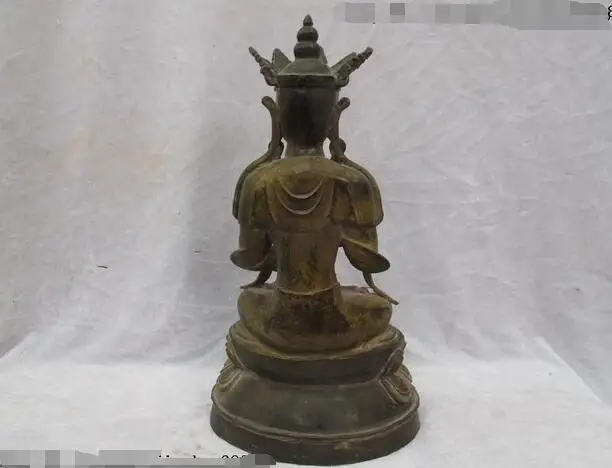 Китайский Тибет буддизм Классическая бронзовый резные Гуань инь Авалокитешвара