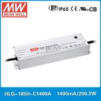 mean well constant current led power supply hlg 185h c1400a 71143v 1400ma 200w pfc waterproof and current adjustable a type