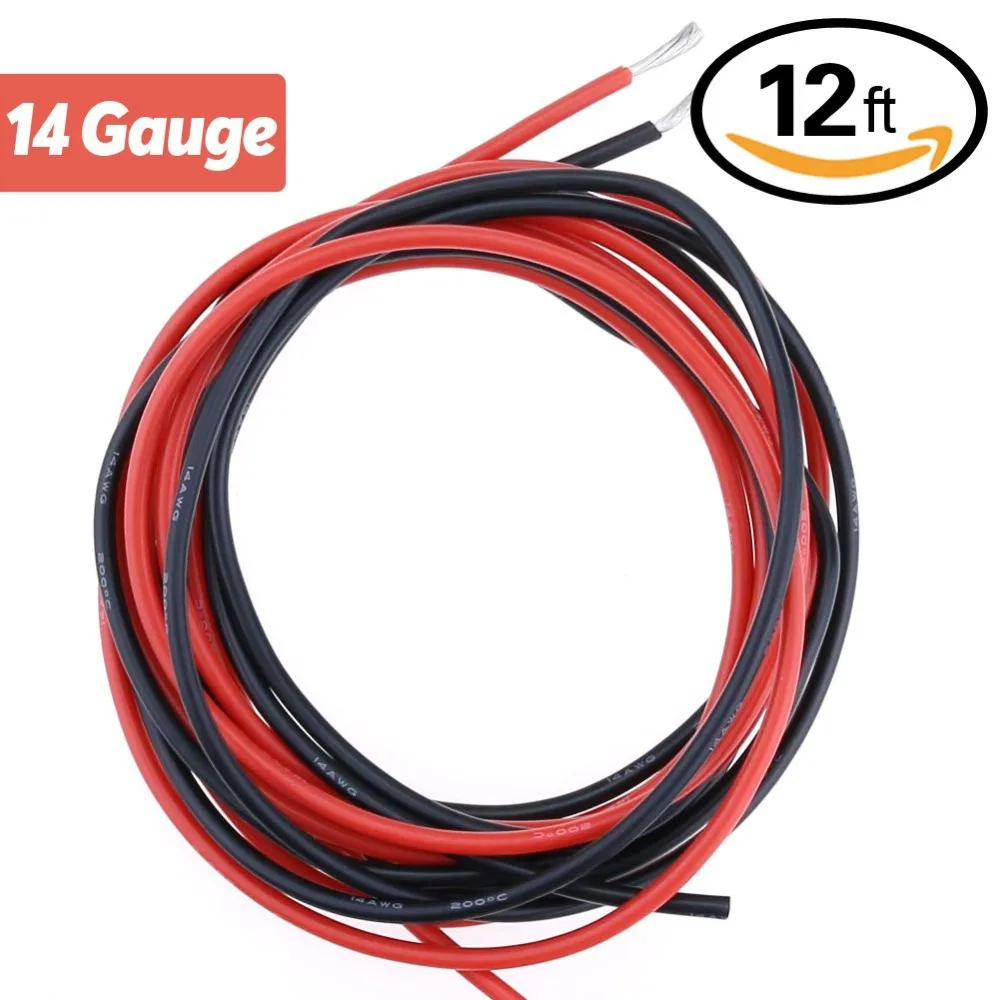 14 калибра 12 футов силиконовые провода высокого Температура устойчивы супер