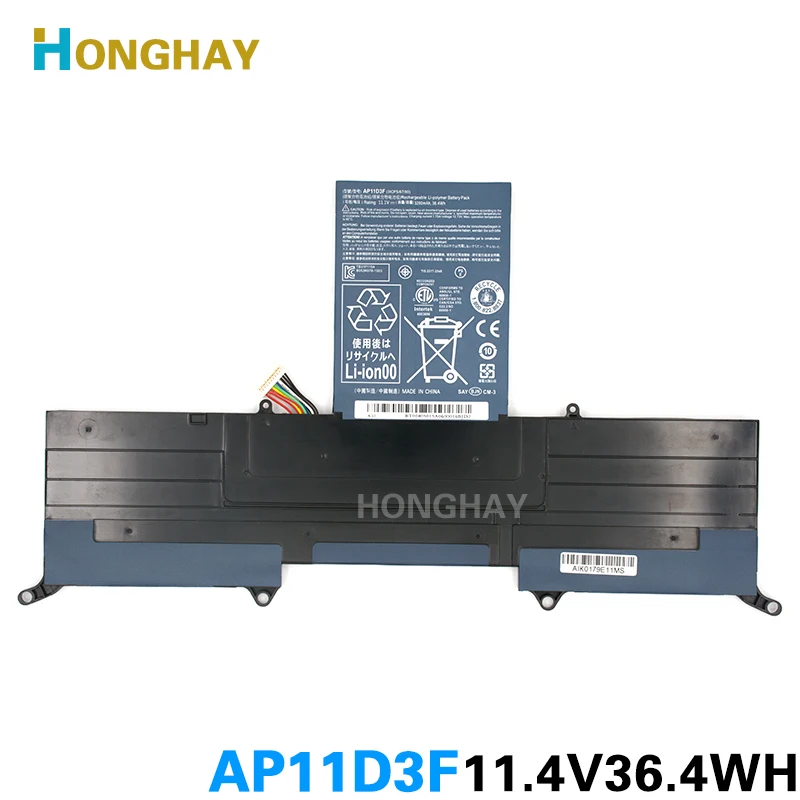 Новый аккумулятор HONGHAY AP11D3F для Acer Aspire S3 951 MS2346 AP11D4F 3ICP5/65/88 3ICP5/67/90 11 1 V 3280mAh|battery for acer