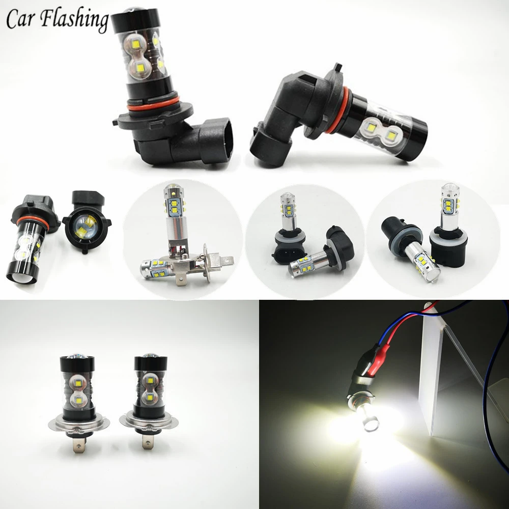 H1 H3 H7 H8 H10 H11 880 881 LED Bulbs HB4 9006 HB3 9005 Fog Lights Driving Tail Lamp DRL parking 12V - 24V Auto 6000K White | Автомобили и