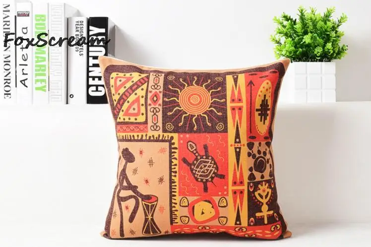 Ethnic Cushion Cover Home Decor African Decorative Pillows Case Linen Throw For Sofa Couch 45x45cm | Дом и сад