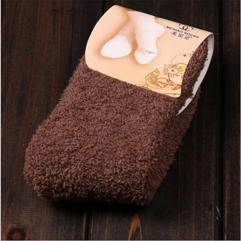Cute Socks Women Bed Socks Pure Color Fluffy Warm Winter Kids Gift Soft Floor Home Accessories Funny Socks New Year's Gift