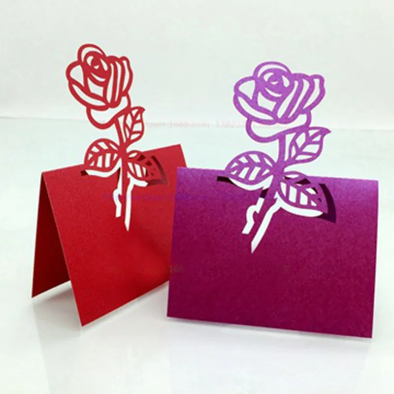 Горячее предложение 100 шт. лазерная резка розовая бумага держатель для карт