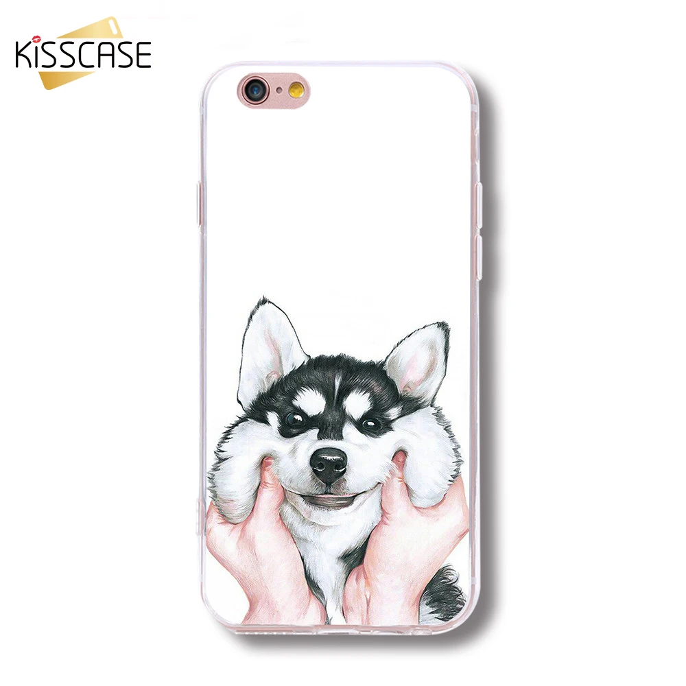 Чехол KISSCASE с забавной собакой для iPhone X 8 7 6 6s Plus чехлы милой хаски телефонов XS Max XR 5S