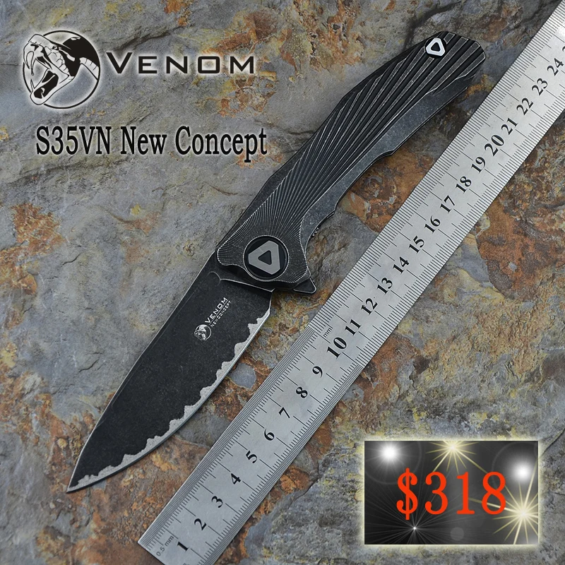 Кевин Джон VENOM Черный карбид вольфрама стальная пластина новая концепция EDC titanium
