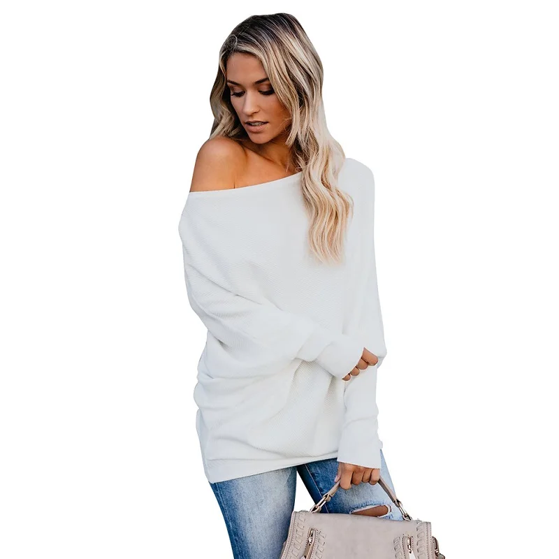 

summer spring/autumn women's clothing kintted sweaters european clothing street clothes slash neck sweaters 5185