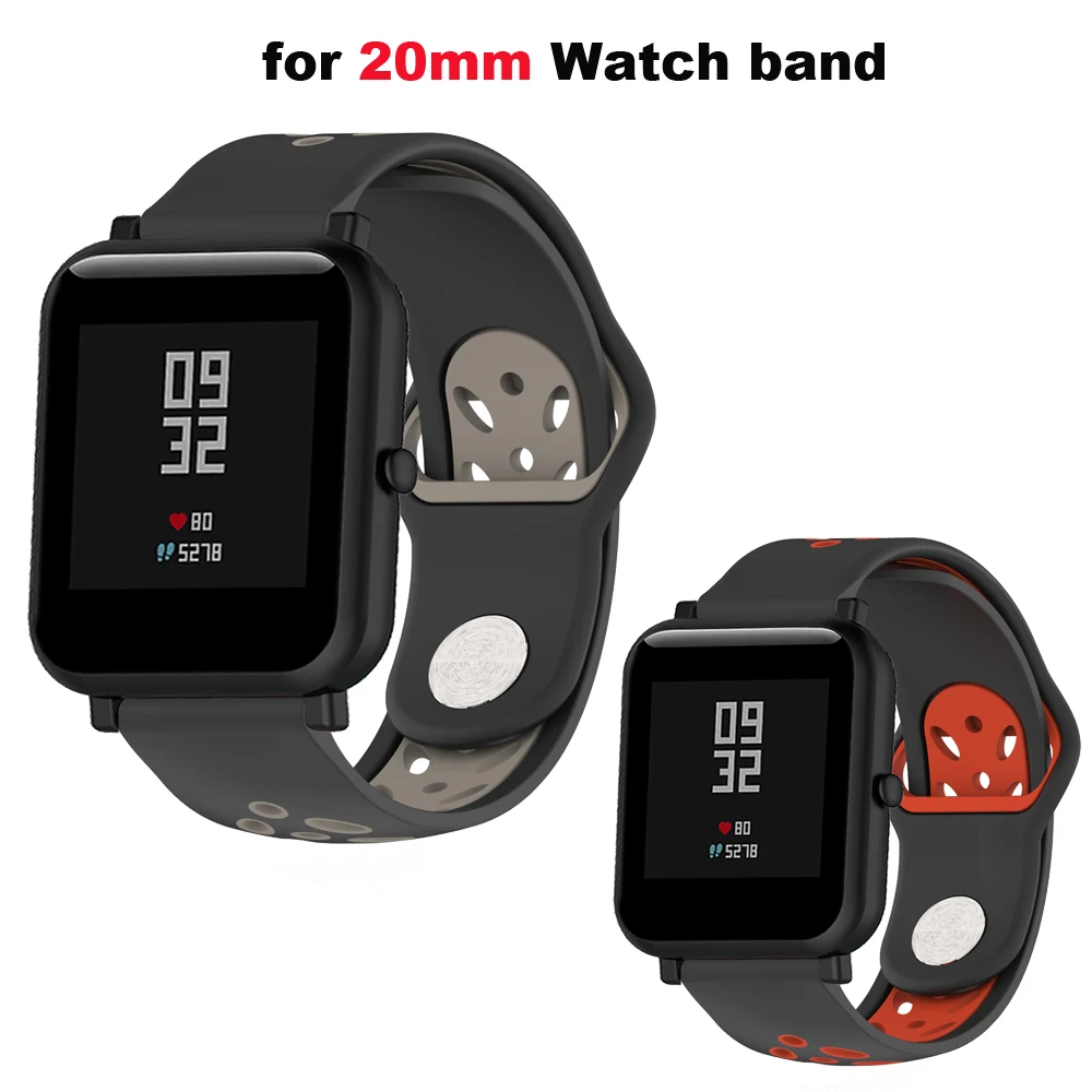 20 мм силиконовый браслет ремешок для Xiaomi Huami Amazfit Bip часы GTS часов GTR 42