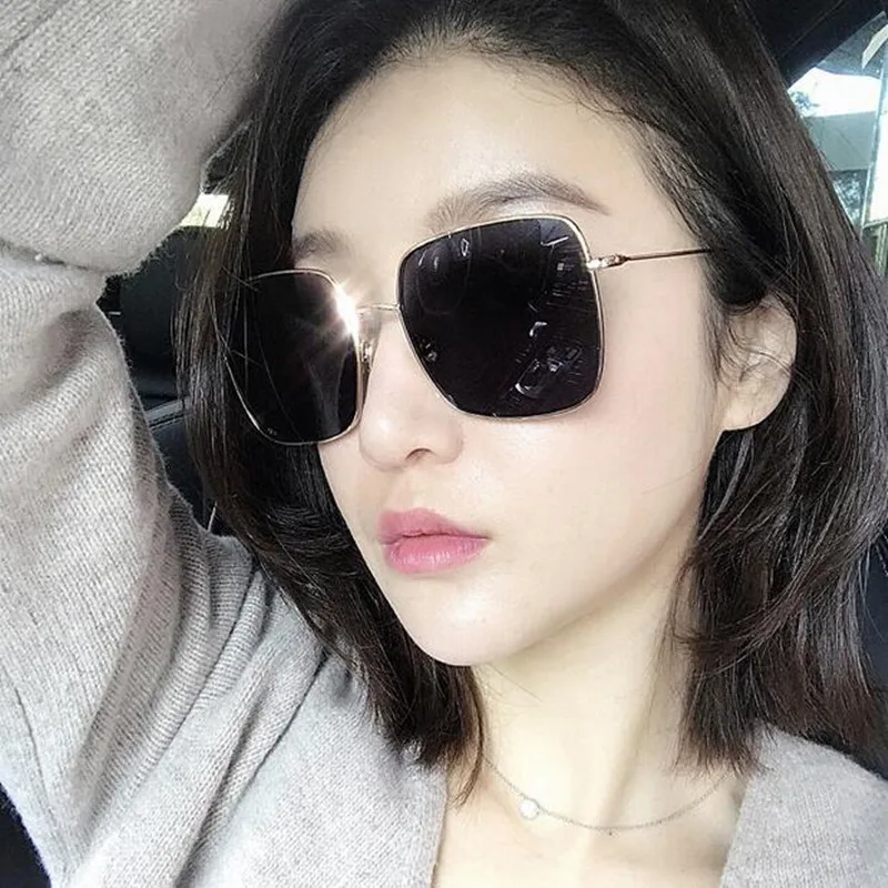 Женские квадратные солнцезащитные очки большого размера трендовые продукты 2018