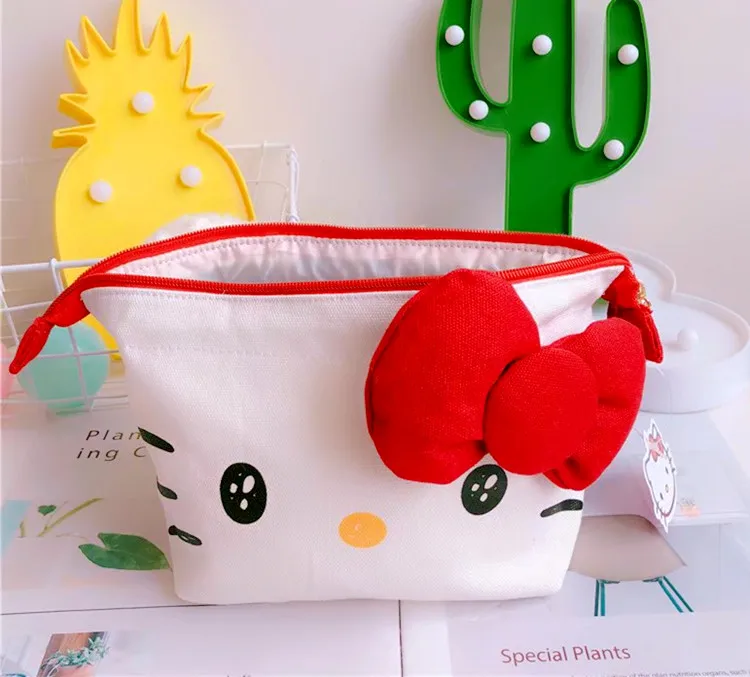 Красный Мультфильм Япония hello kitty My Melody Cinnamoroll Собака косметические сумки милые дорожные сумки для хранения девушка макияж сумки пенал подарки - Цвет: Красный